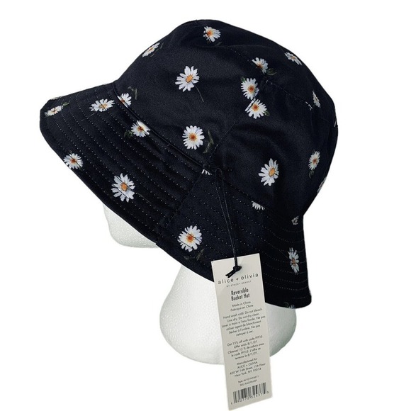 Alice + Olivia Reversible Daisy Bucket Hat Womens Size O/S Canvas NWT $65 - Picture 2 of 11